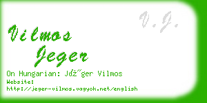 vilmos jeger business card